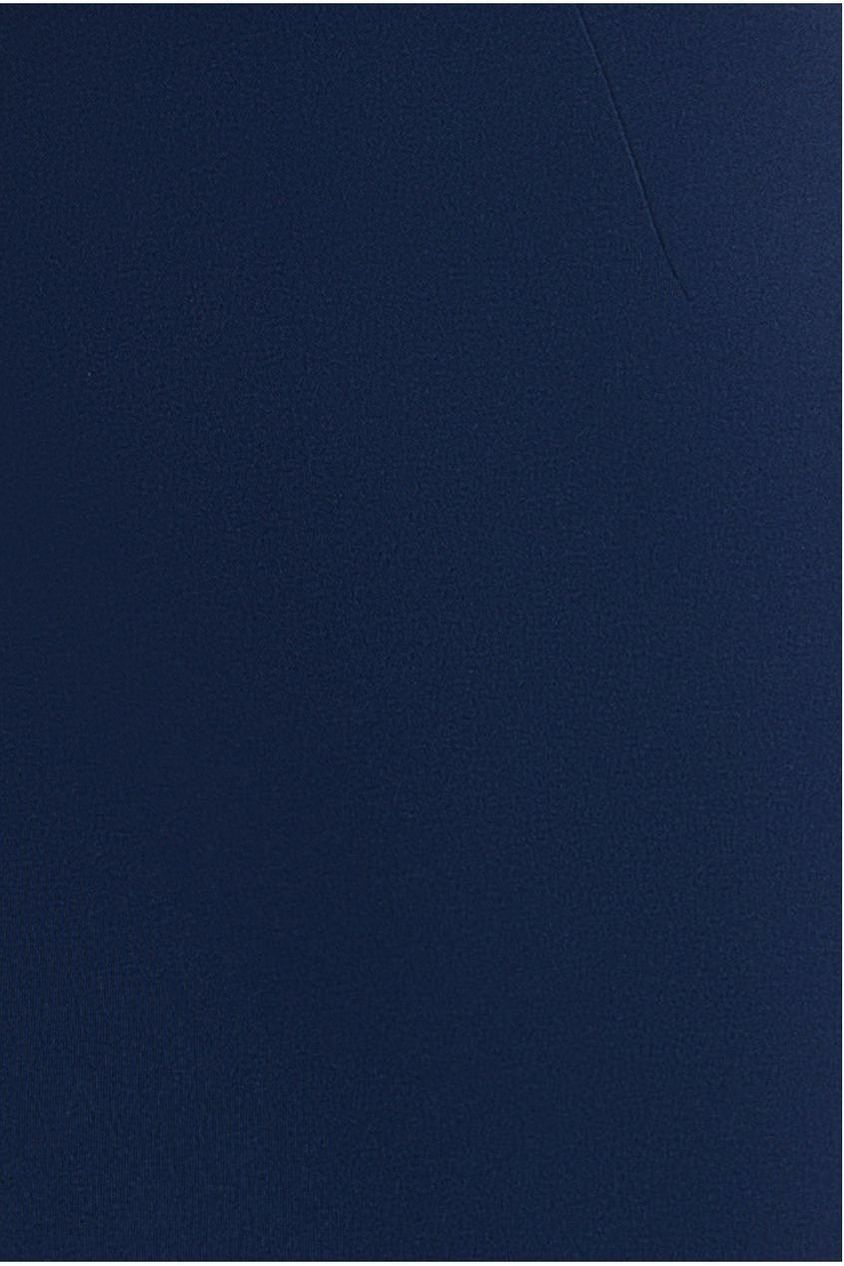 Goddiva Off Shoulder Back Satin Bow Scuba Mini Dress - Navy Blue