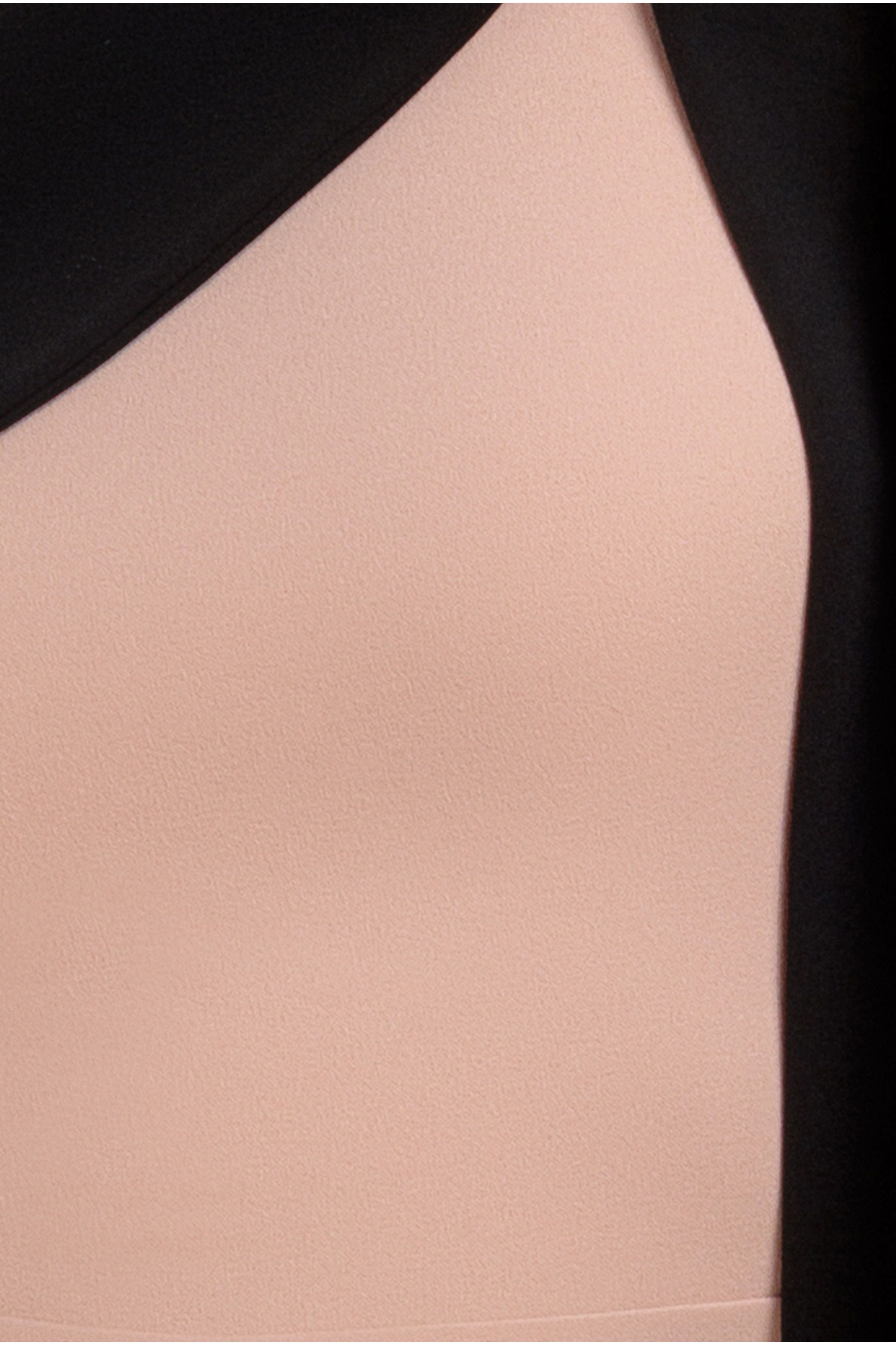 Goddiva One Shoulder Contrast Bow Maxi Dress - Nude Black