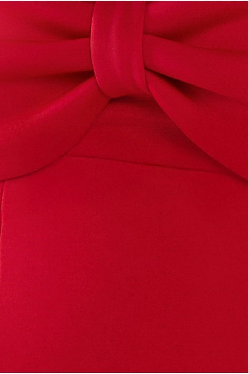 Goddiva Bow Off The Shoulder A Line Midi Dress - Red