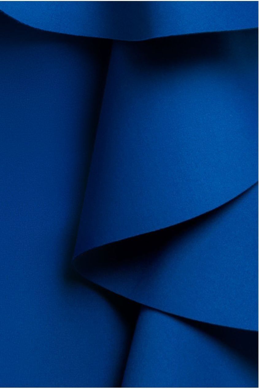 Goddiva Boobtube Peplum Waterfall Frill Maxi Dress - Royal Blue