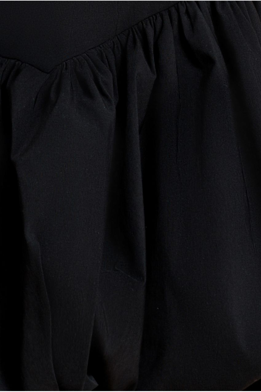 Goddiva Bardot Babydoll Corset Mini Dress - Black