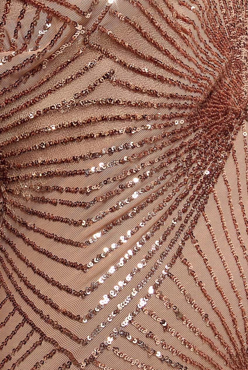 Goddiva Sequin Starburst Cape Sleeve Mini Dress - Champagne