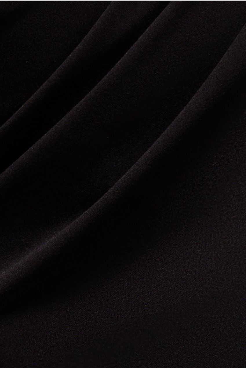 Goddiva Petal Bow Sleeve Frill Maxi Dress - Black