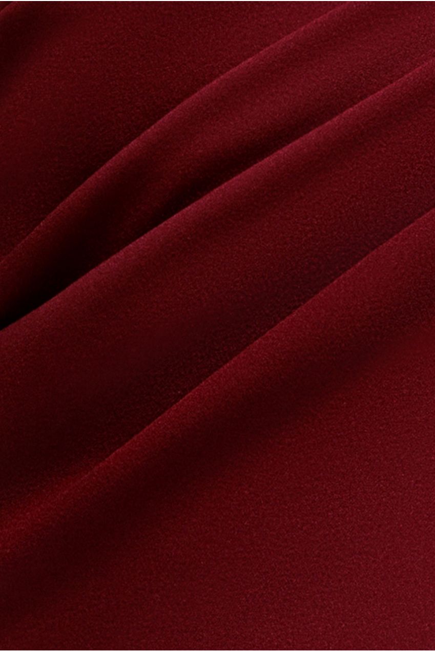 Goddiva Petal Bow Sleeve Frill Maxi Dress - Wine