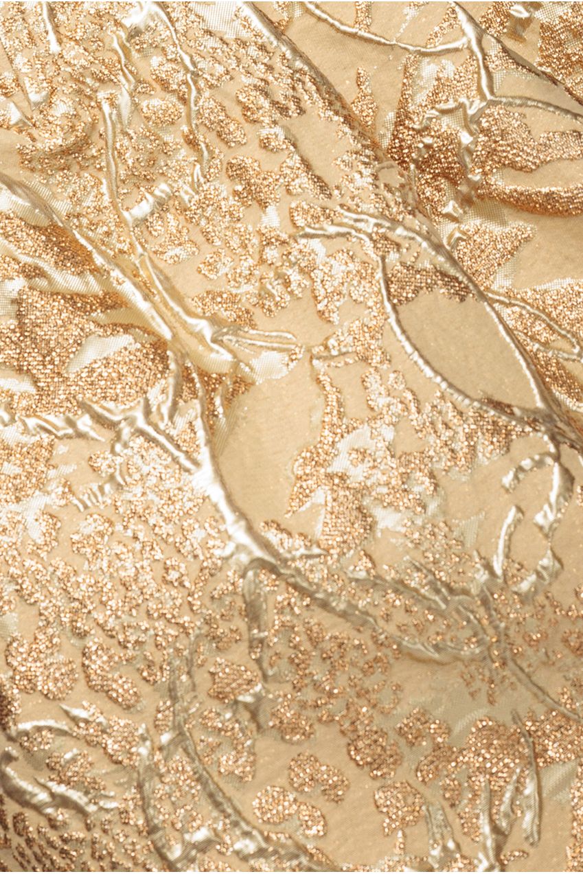 Goddiva Corset Balloon Skirt Lace Up Back Mini Dress - Gold