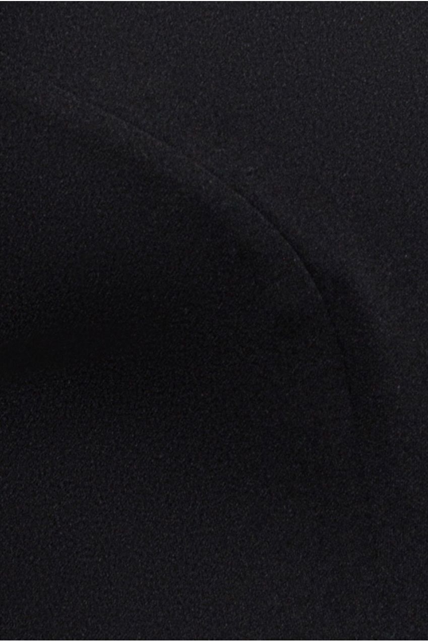 Goddiva Plunging Neck Pleated Sleeve Scuba Mini Dress - Black