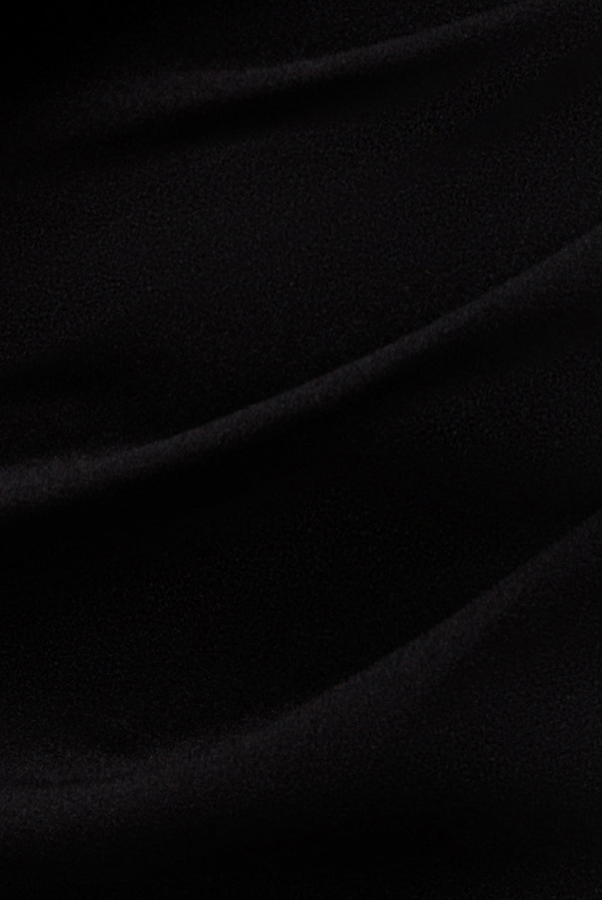 Goddiva Organza Bow One Shoulder Scuba Crepe Maxi Dress - Black