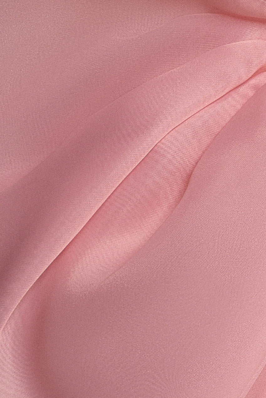 Goddiva Organza Bow One Shoulder Scuba Crepe Maxi Dress - Blush Pink