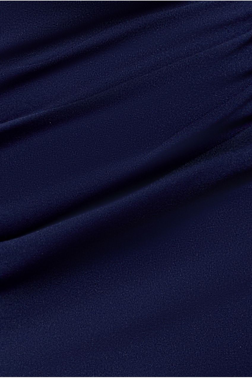 Goddiva Jacquard Puff Sleeve Sweetheart Scuba Maxi Dress - Navy Blue