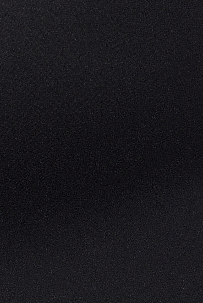 Goddiva Plunging Neck Pleated Sleeves Scuba Maxi Dress - Black