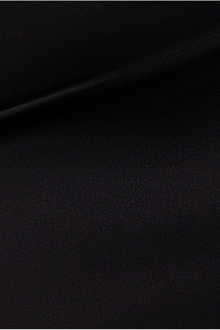 Goddiva Chiffon Cuffed Balloon Sleeve Scuba Maxi Dress - Black