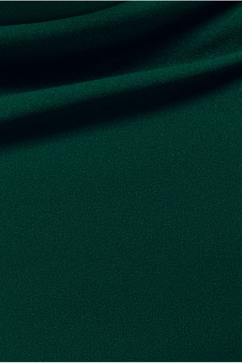 Goddiva Chiffon Cuffed Balloon Sleeve Scuba Maxi Dress - Emerald Green