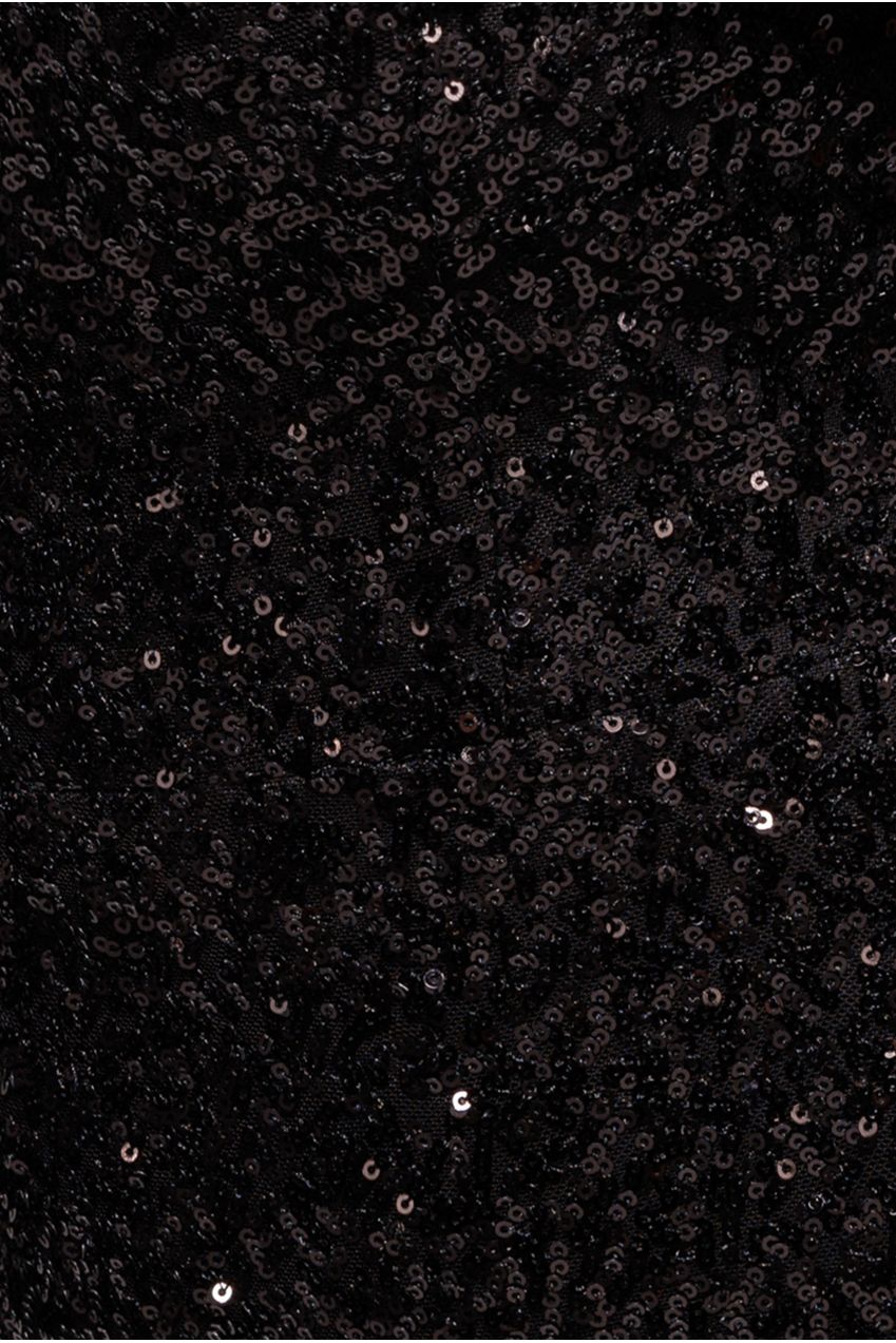 Goddiva Sequin Off The Shoulder Velvet Bow Maxi Dress - Black