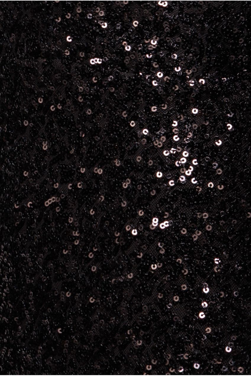 Goddiva Sequin Off The Shoulder Velvet Bow Midi Dress - Black