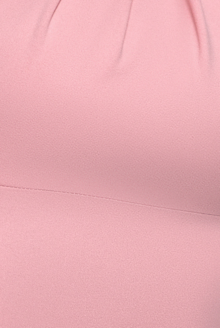 Goddiva Cape Sleeve Chiffon And Scuba Crepe Maxi Dress - Blush Pink