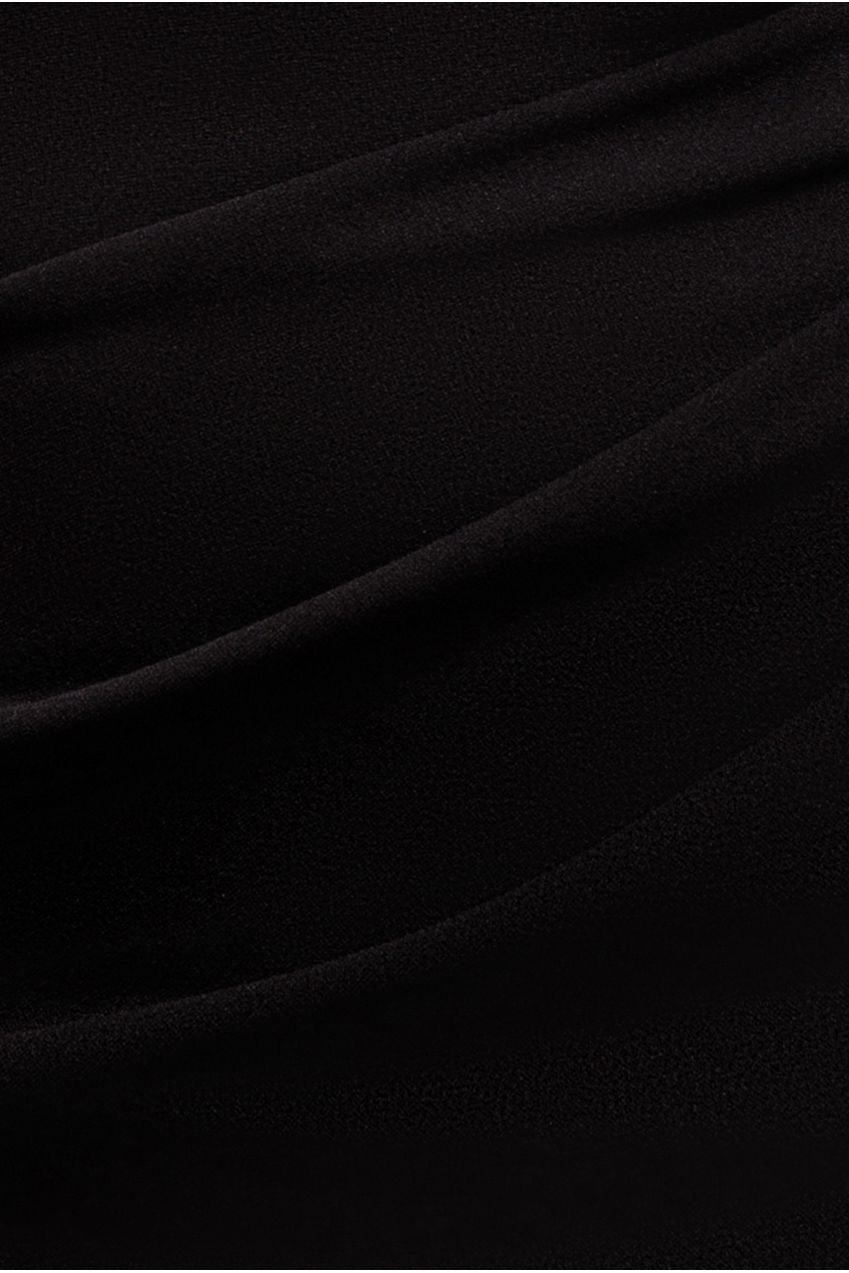 Goddiva Cape Sleeve Detail Front Tie Maxi Dress - Black