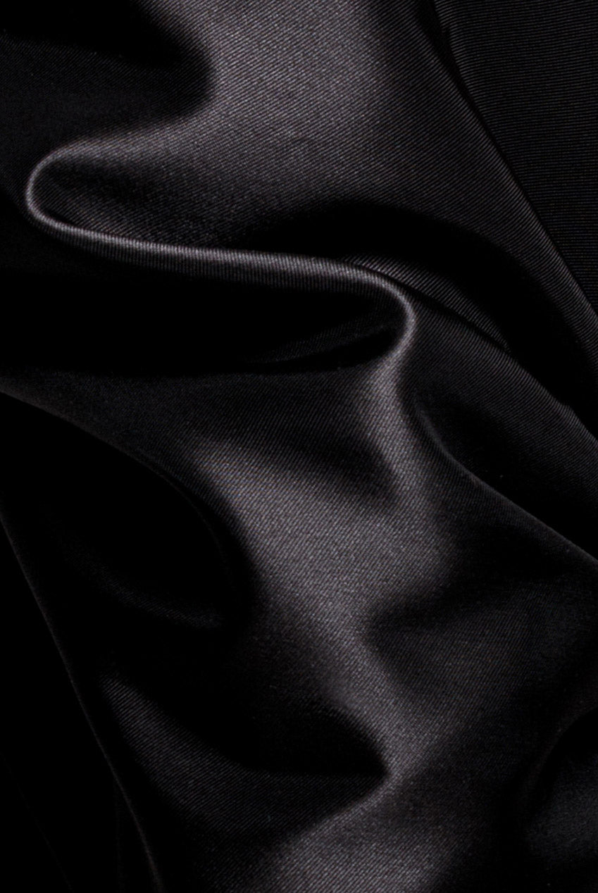 Goddiva Off Shoulder Back Satin Bow Wrap Crepe Midi Dress - Black