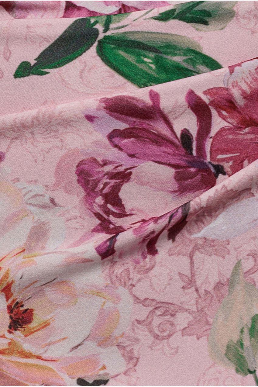 Goddiva Off Shoulder Floral Bow Back Maxi Dress - Blush Pink