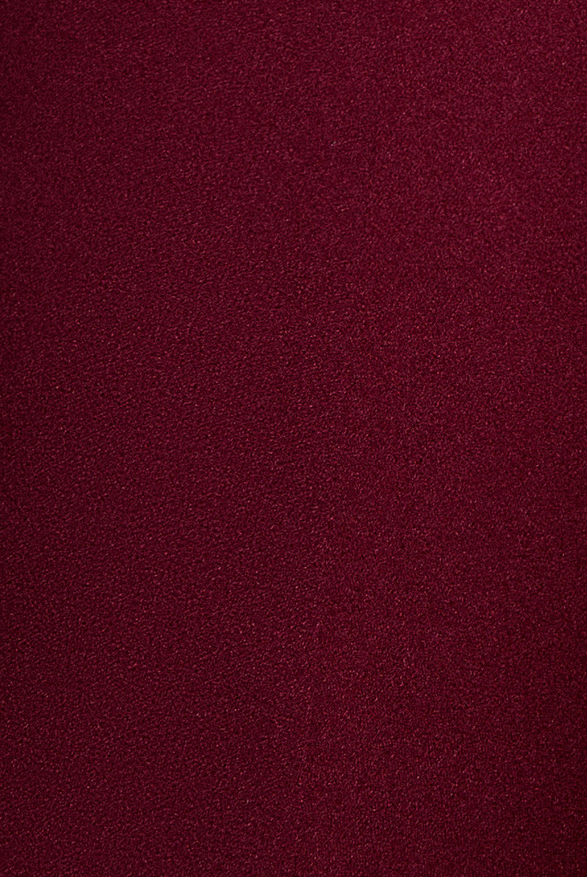 Goddiva One Shoulder Velvet Satin Bow Cape Maxi Dress - Burgundy