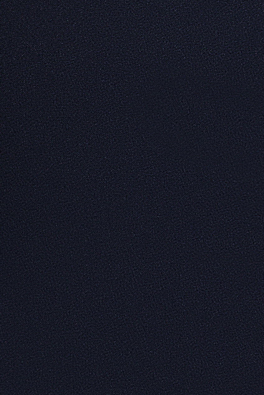 Goddiva Satin Plunge Neck Bardot Scuba Maxi Dress - Navy Blue