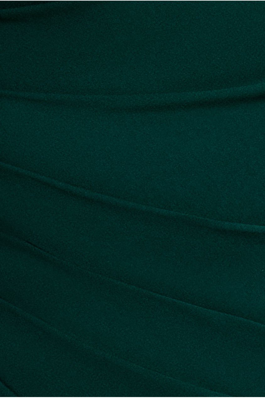 Goddiva One Shoulder Cape Sleeve Maxi Dress - Emerald Green