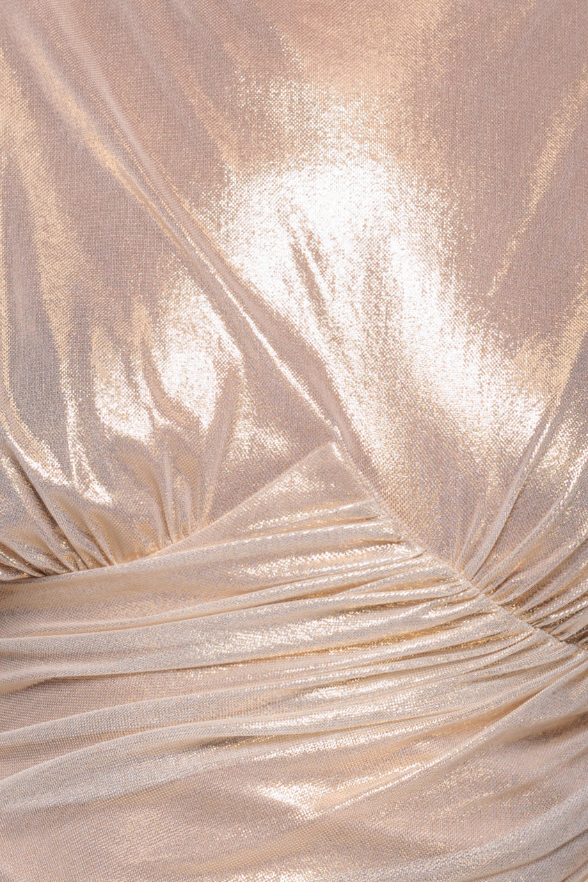 Goddiva Gravity Defying Naked Maxi Dress - Gold