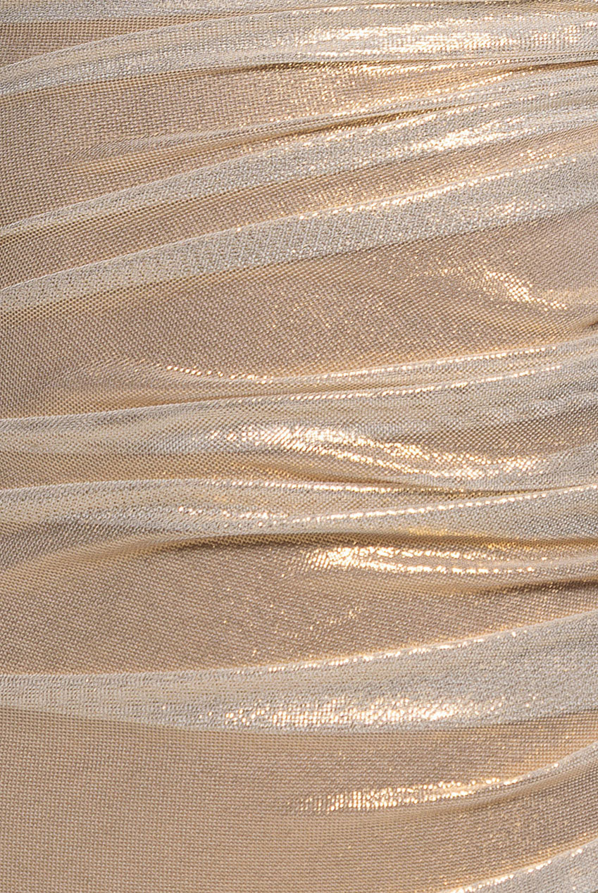 Goddiva Gravity Defying Naked Maxi Dress - Gold