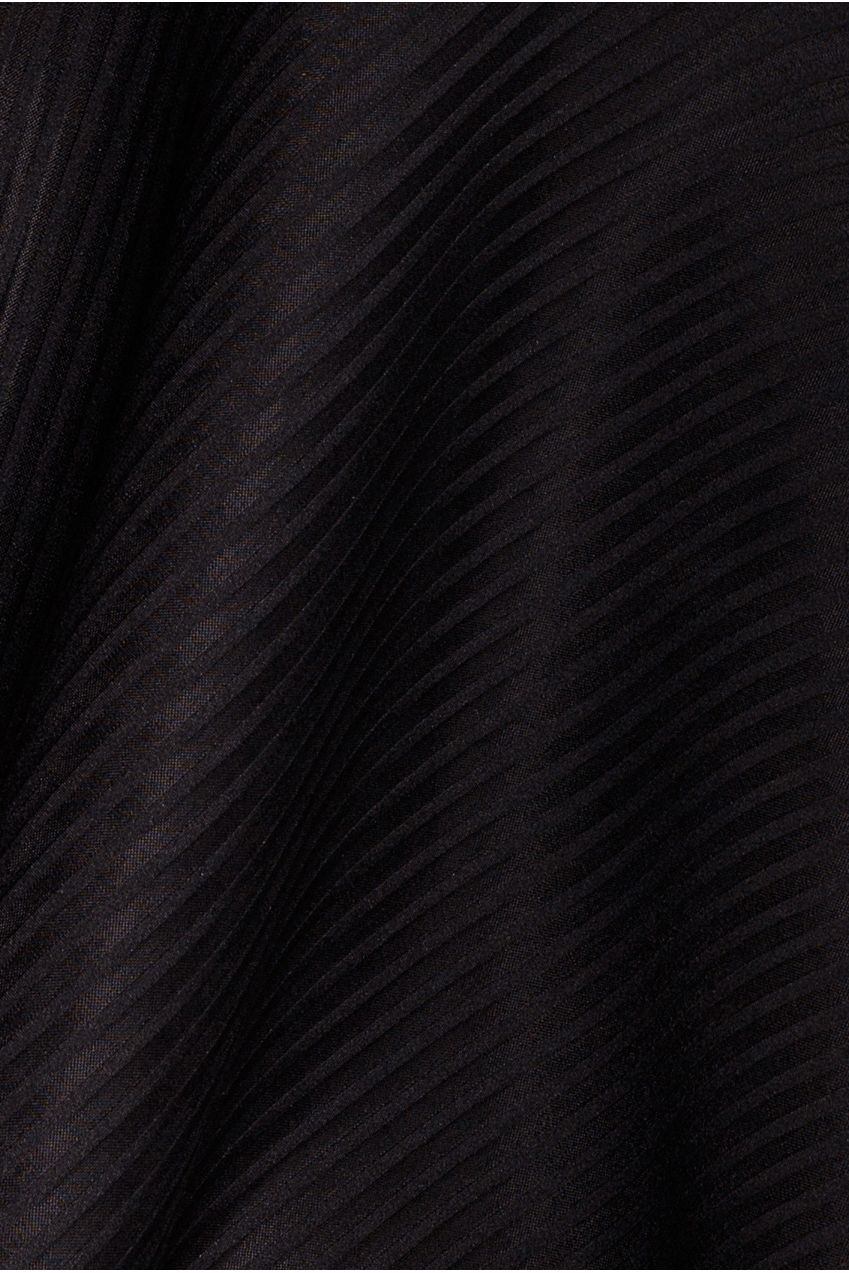 Goddiva Cap Sleeve Textured Skater Asymmetric Midi Dress - Black