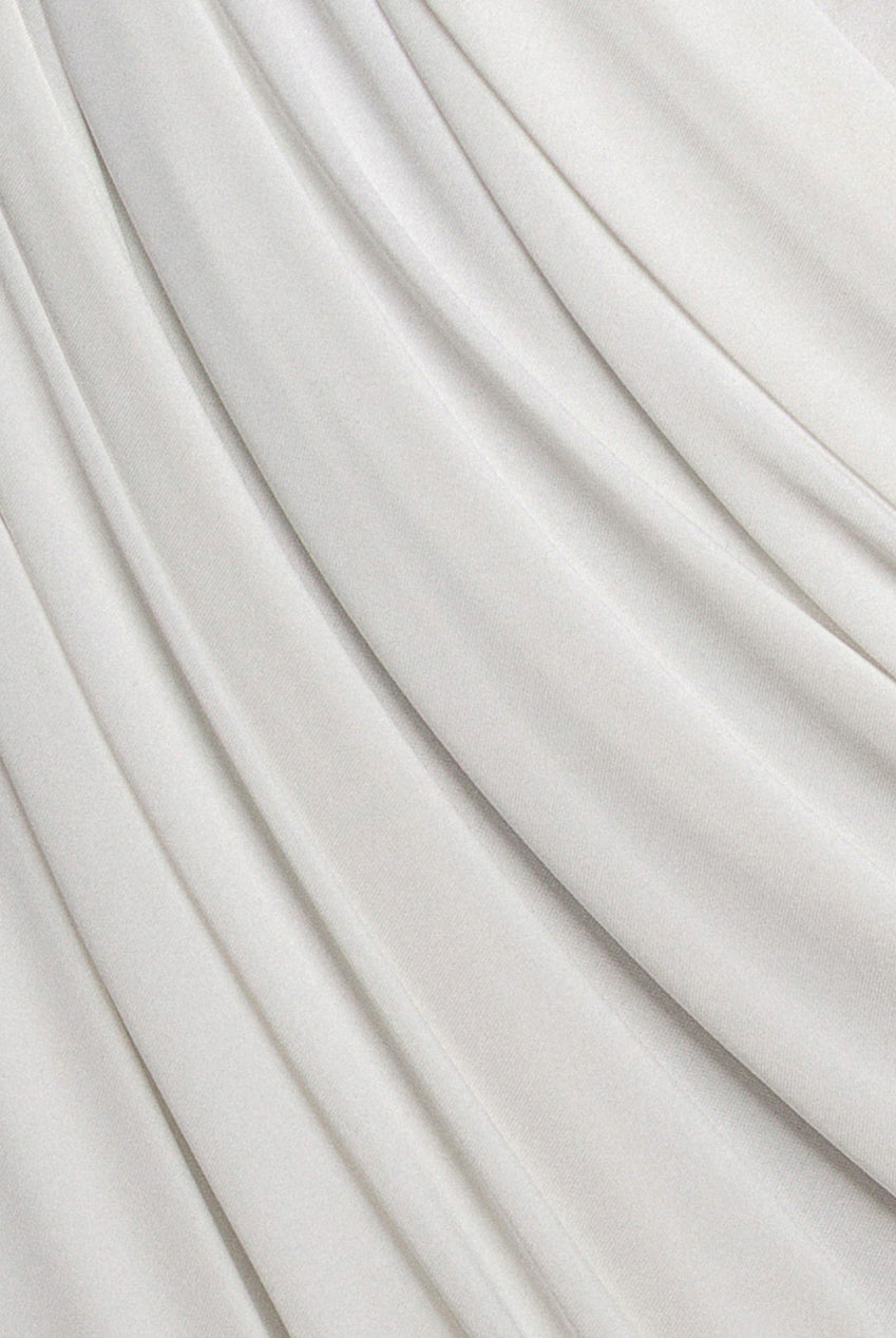 Goddiva Draped Long Sleeve Maxi Odyssey-Inspired Greek Goddess Halloween Costume - White