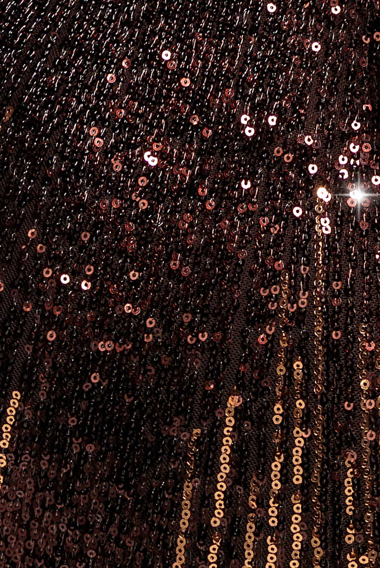 Goddiva Ombre Sequin Mosaic Halter Neck Maxi Dress - Brown