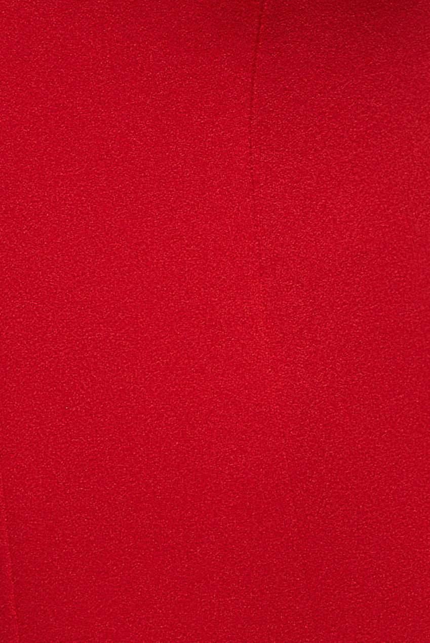 Goddiva Capped Sleeve V Neck Pleated Fit & Flare Maxi Dress - Red