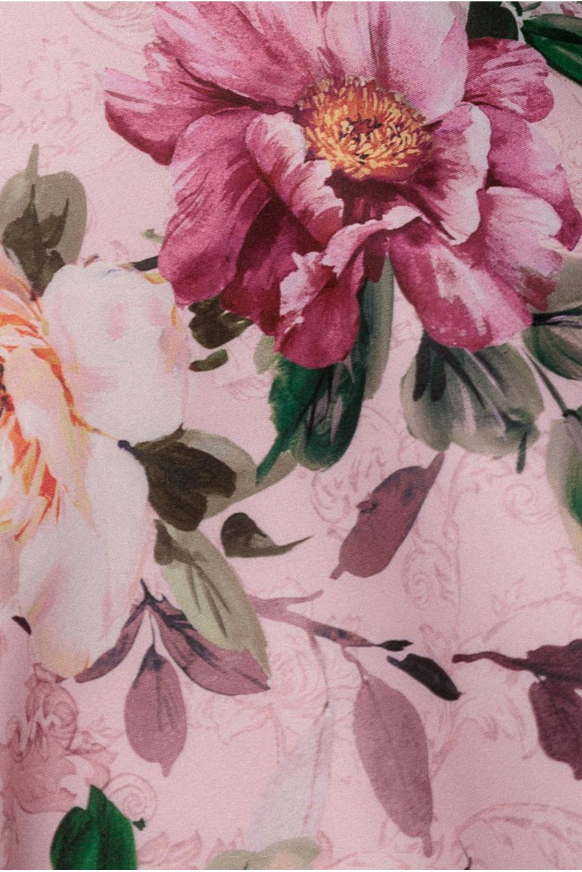 Goddiva Off Shoulder Floral Bow Back A Line Midi Dress - Blush Pink