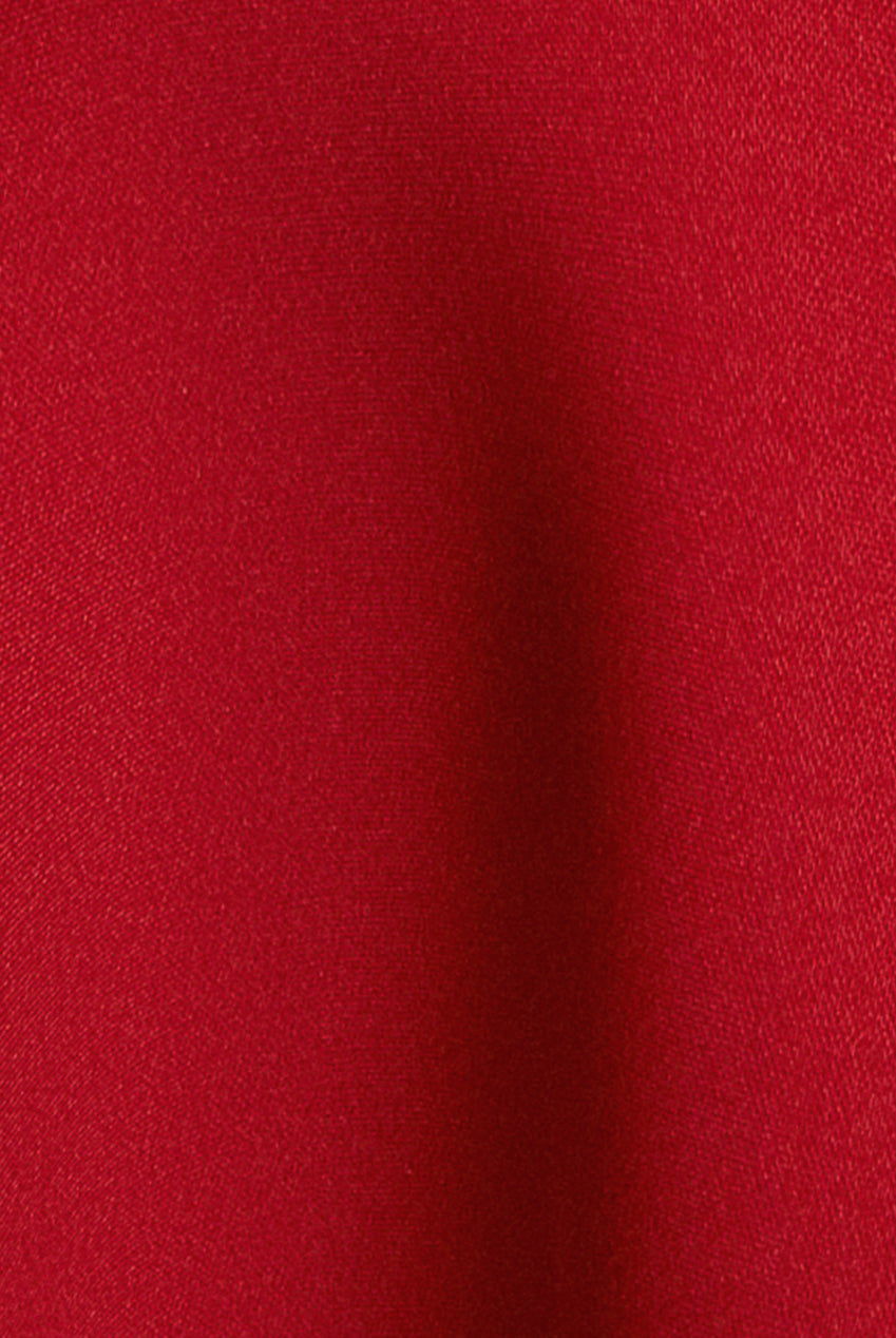Goddiva Bardot Plunge Neck Bow Sleeve A Line Midi Dress - Red