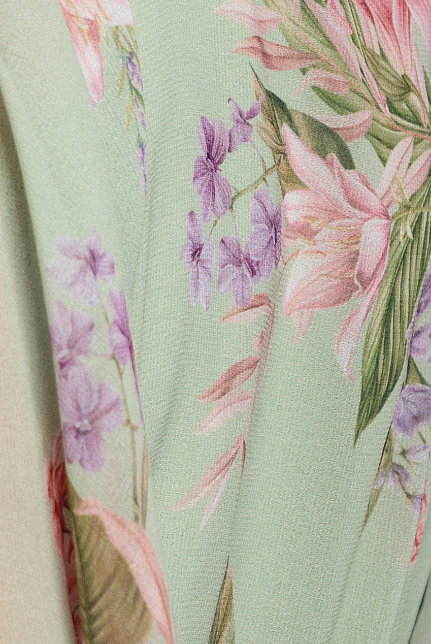 Goddiva Flutter Sleeve Chiffon Midaxi Wrap Dress - Sage Green