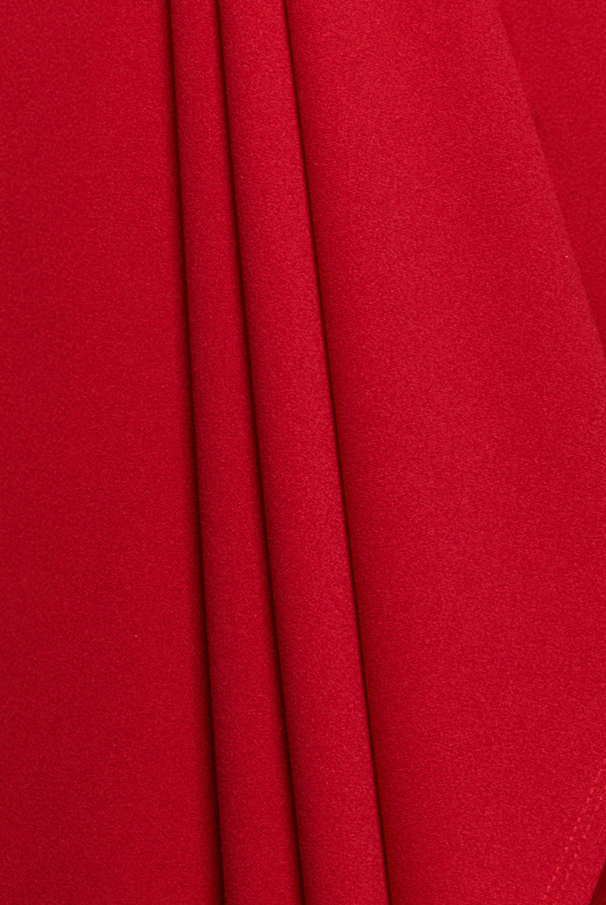 Goddiva Front Wrap Asymmetric Hem Scuba Maxi Dress - Red