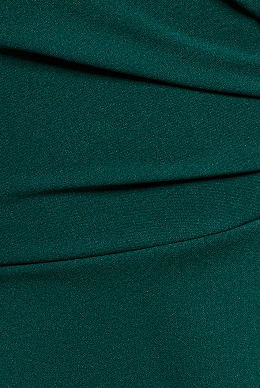Goddiva Cap Sleeve Sweetheart Peplum Scuba Maxi Dress - Emerald Green