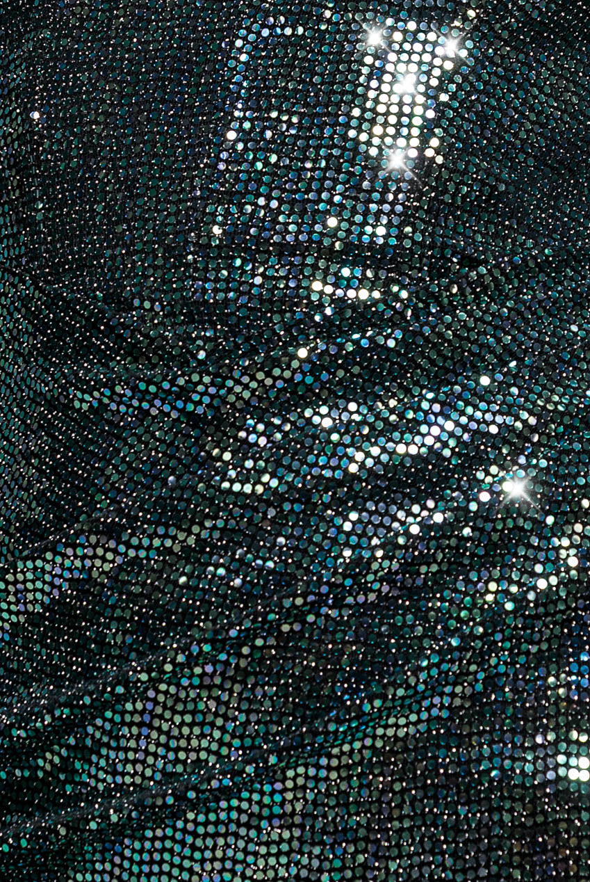 Goddiva Sleeveless Princess Seam Sequin Mermaid Maxi Dress - Green Multi