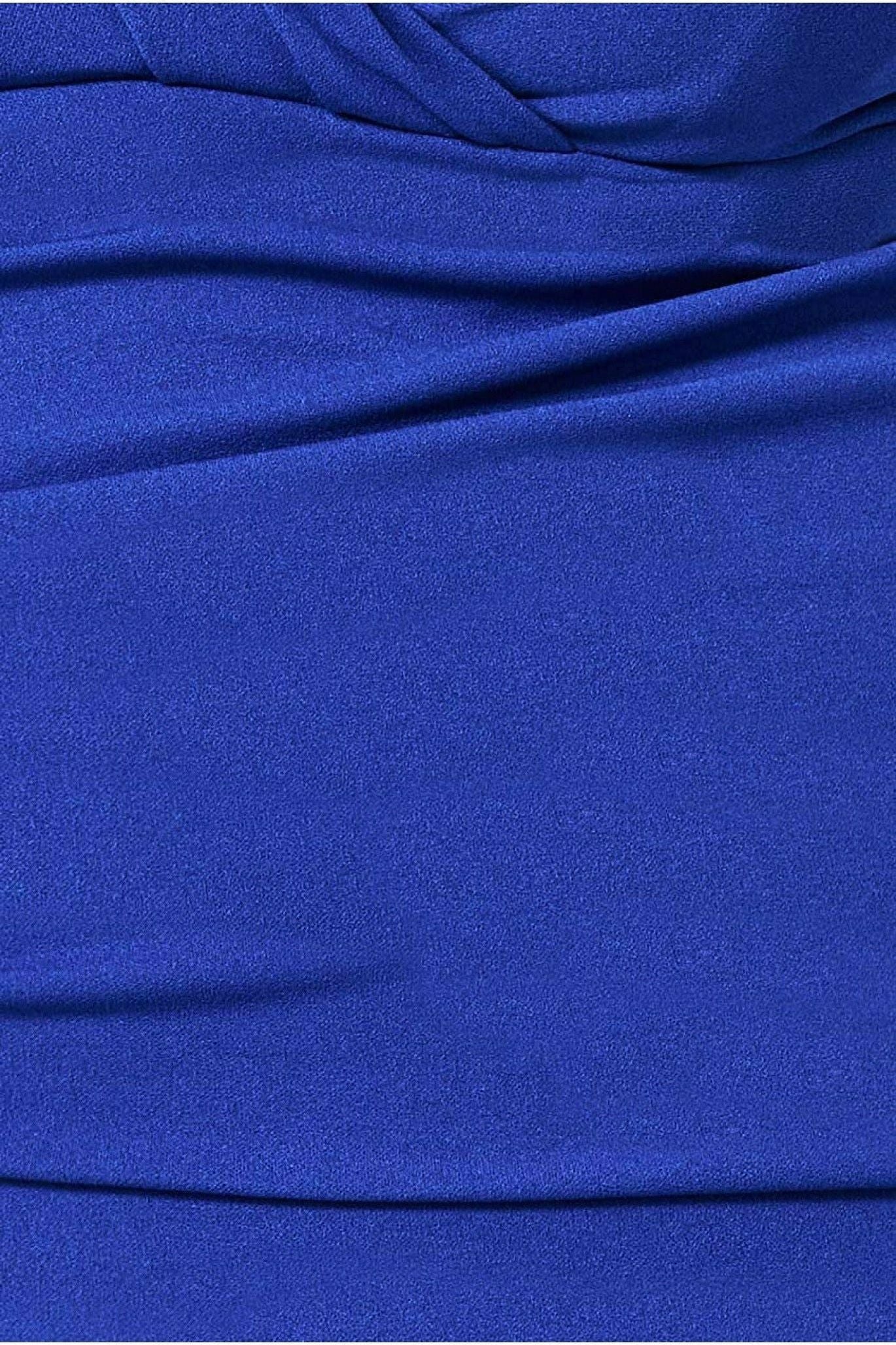 Goddiva Plus Bardot Pleated Maxi Dress - Royal Blue