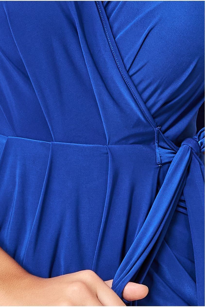 Goddiva Short Sleeve Wrap Mini Dress - Royal Blue