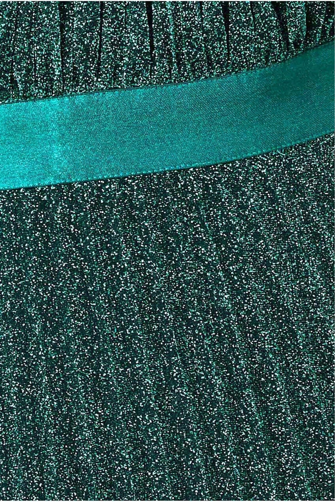 Goddiva Lurex Halterneck Pleated Maxi Dress - Emerald