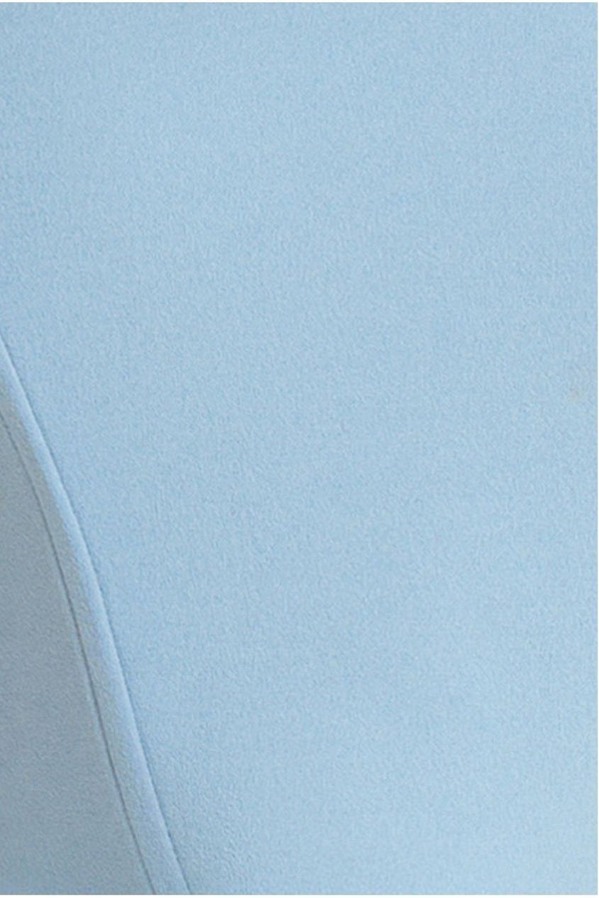 Goddiva Off Shoulder Back Satin Bow Scuba Corset - Light Blue