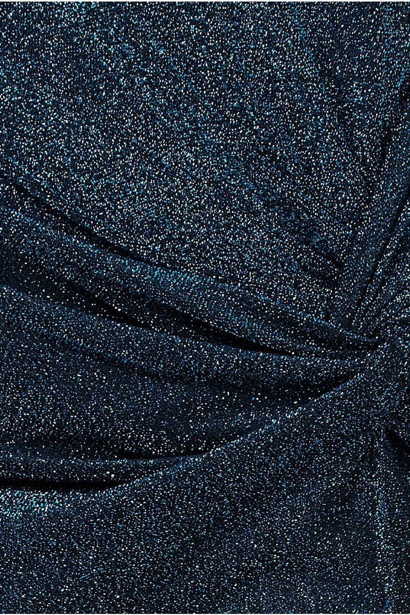 Goddiva Knot Front Thigh Split Midi Skirt - Blue