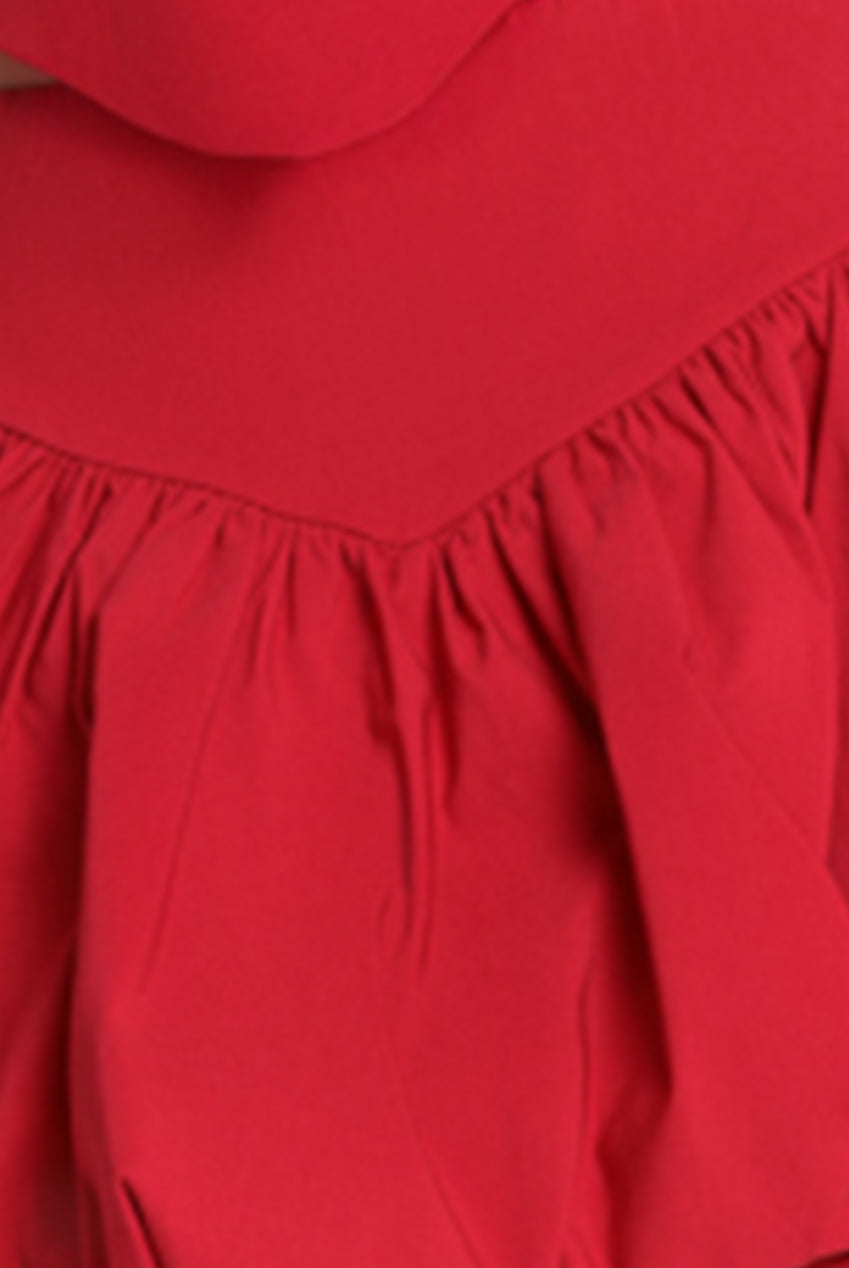 Goddiva Bengaline Balloon Mini Skirt - Red