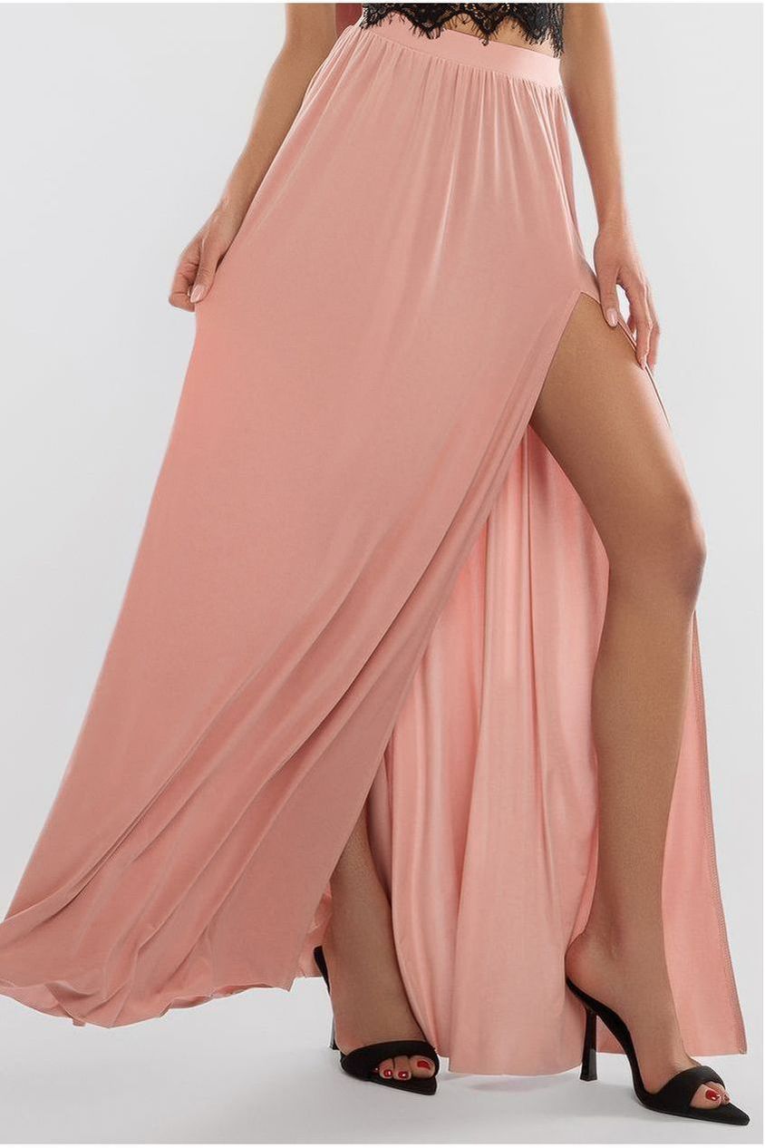 Goddiva Side Split Soft Touch Maxi Skirt