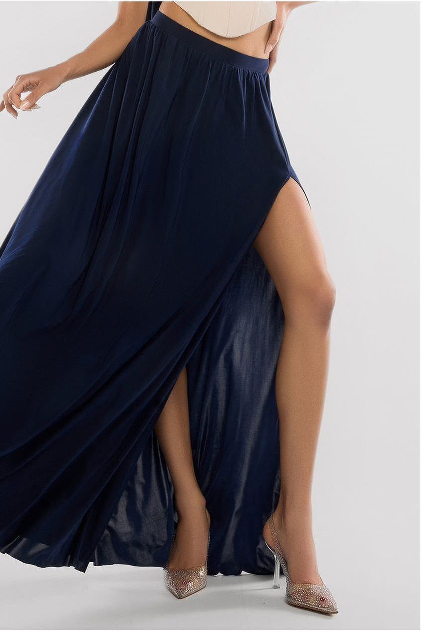 Goddiva Side Split Soft Touch Maxi Skirt