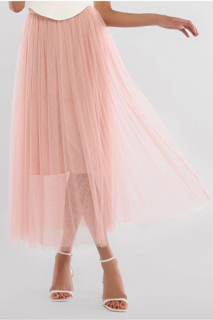 Goddiva Tulle Gathered Midaxi Skirt
