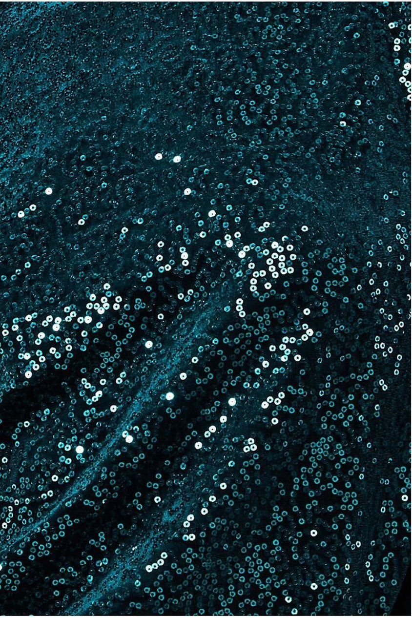 Goddiva Sequin Velvet Sweater - Emerald Green