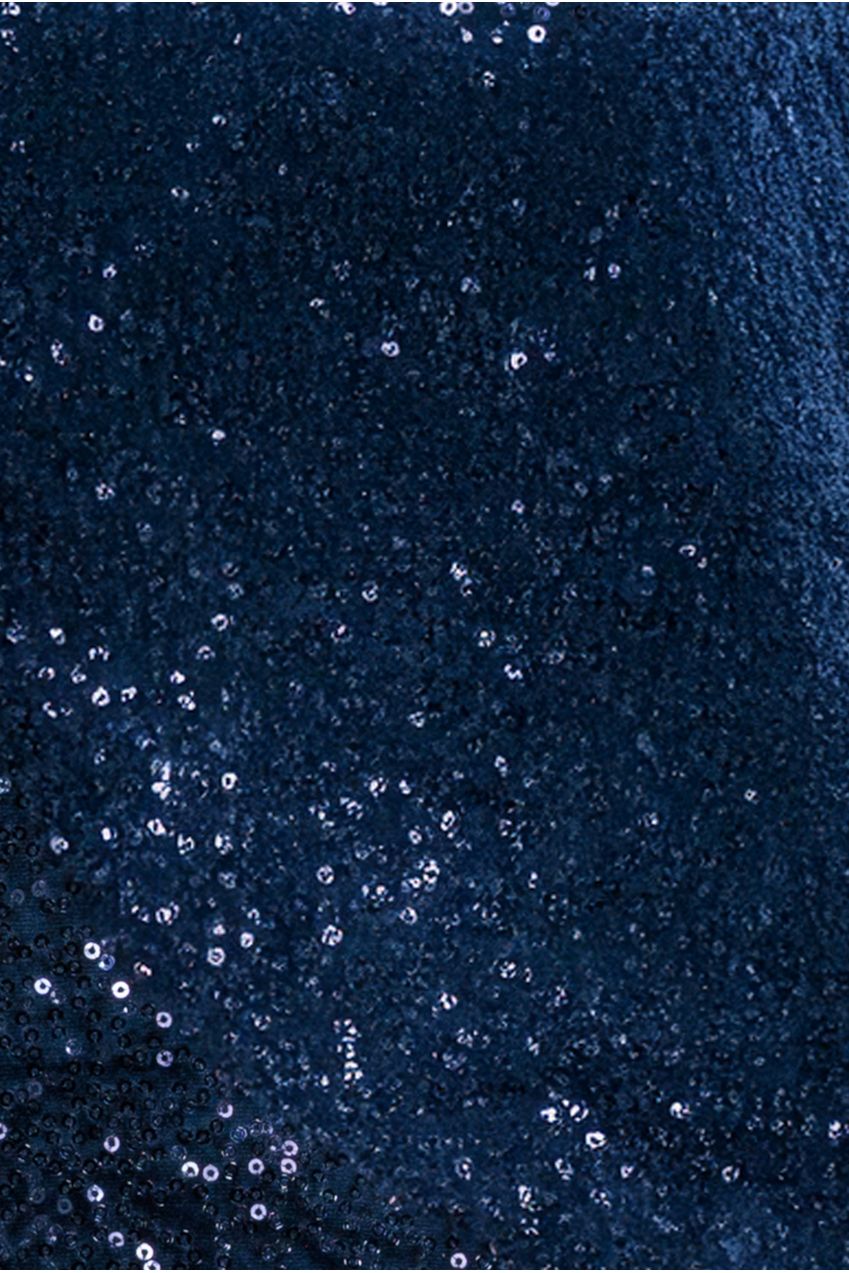 Goddiva Sequin Velvet Sweater - Navy