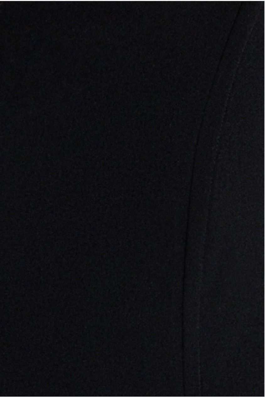 Goddiva Off Shoulder Back Satin Bow Scuba Corset - Black