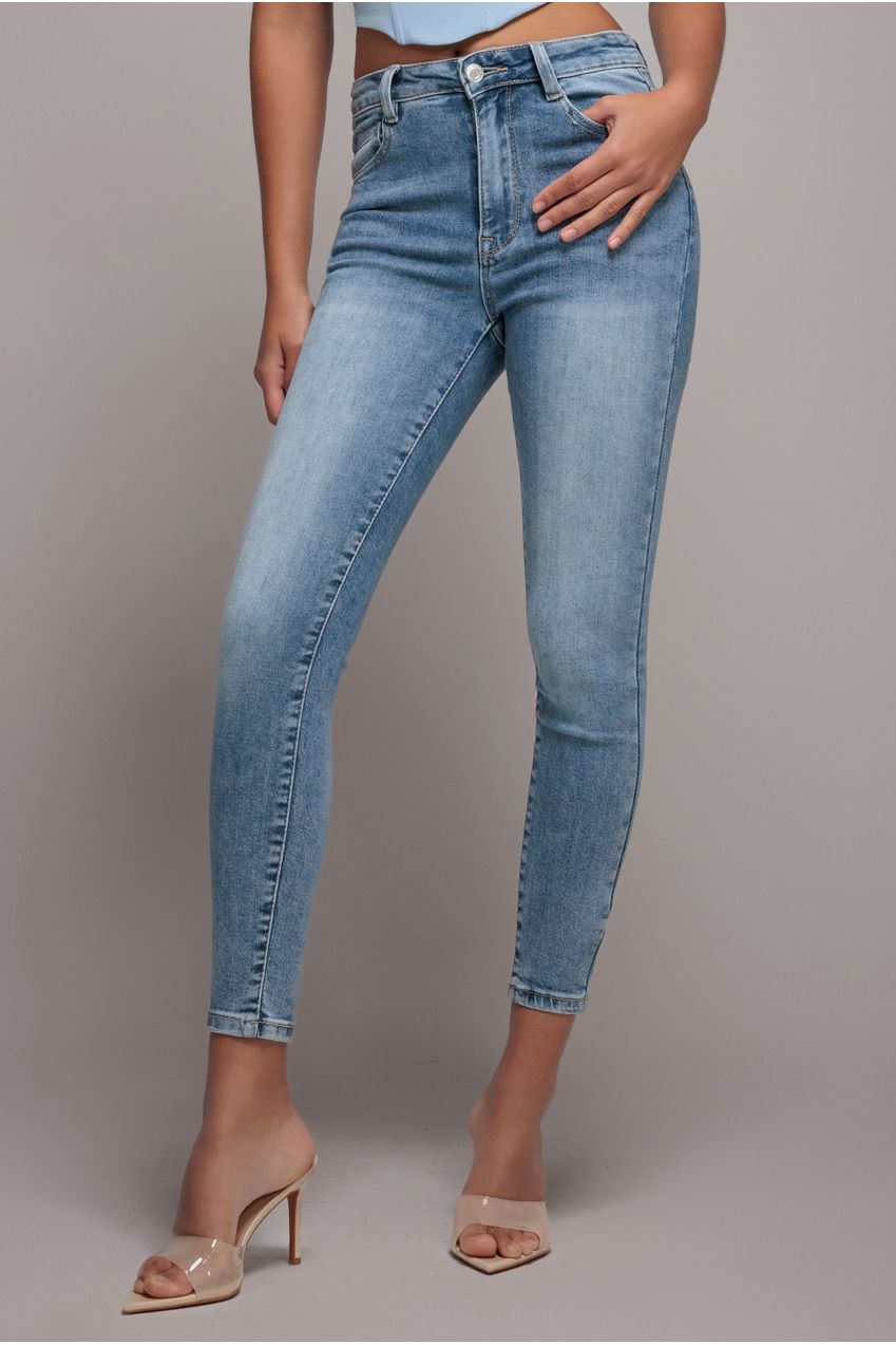 Goddiva denim Skinny Fit Stretch Denim Jeans - Blue
